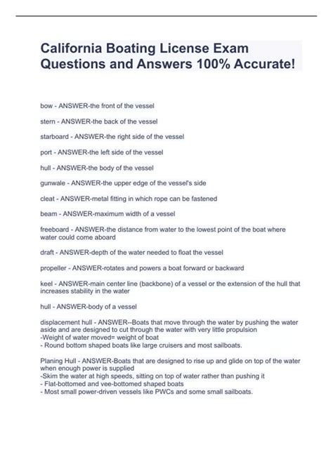 boaters license test answers.